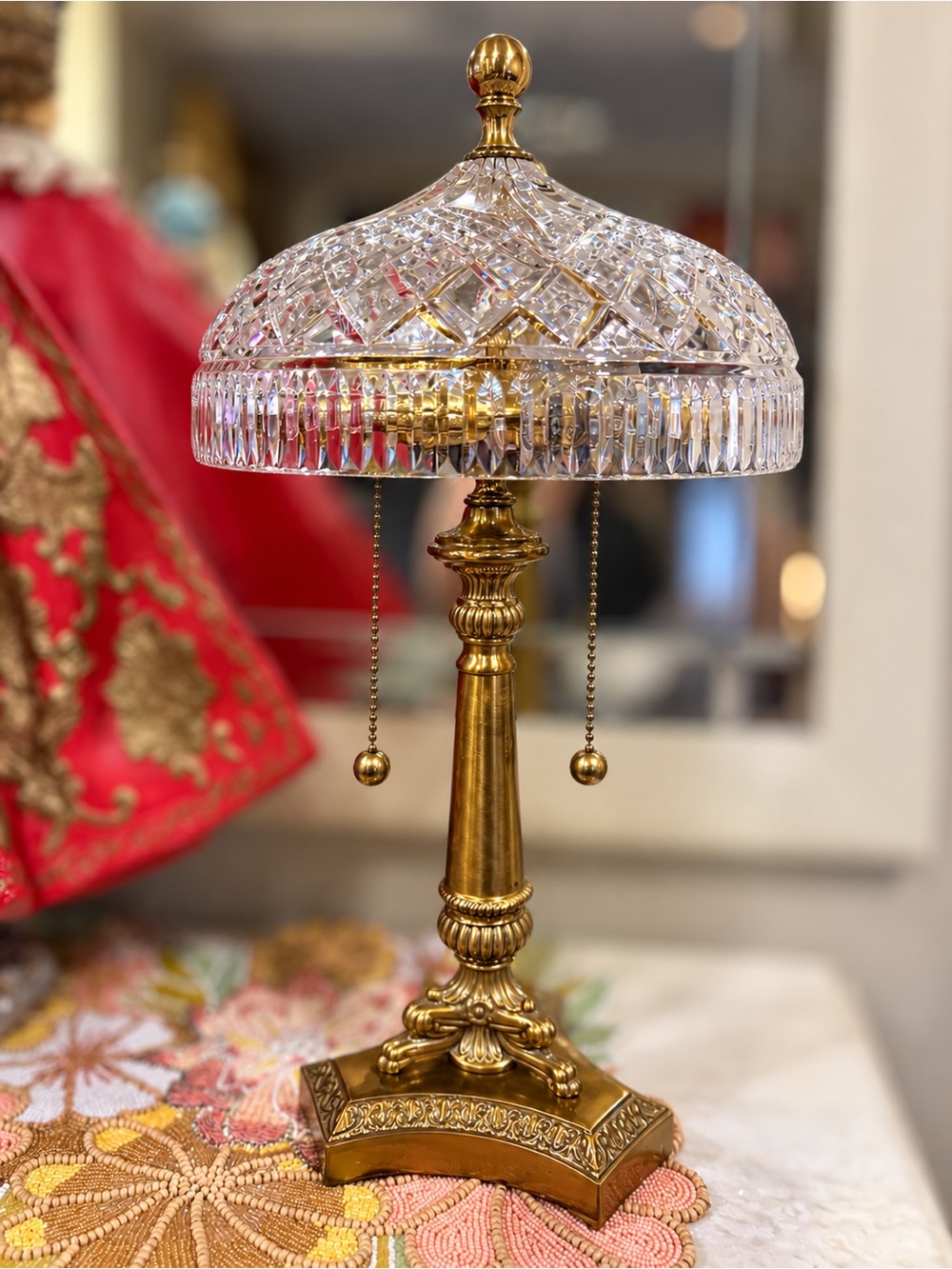 Waterford Crystal and Gold Tone Table Lamp